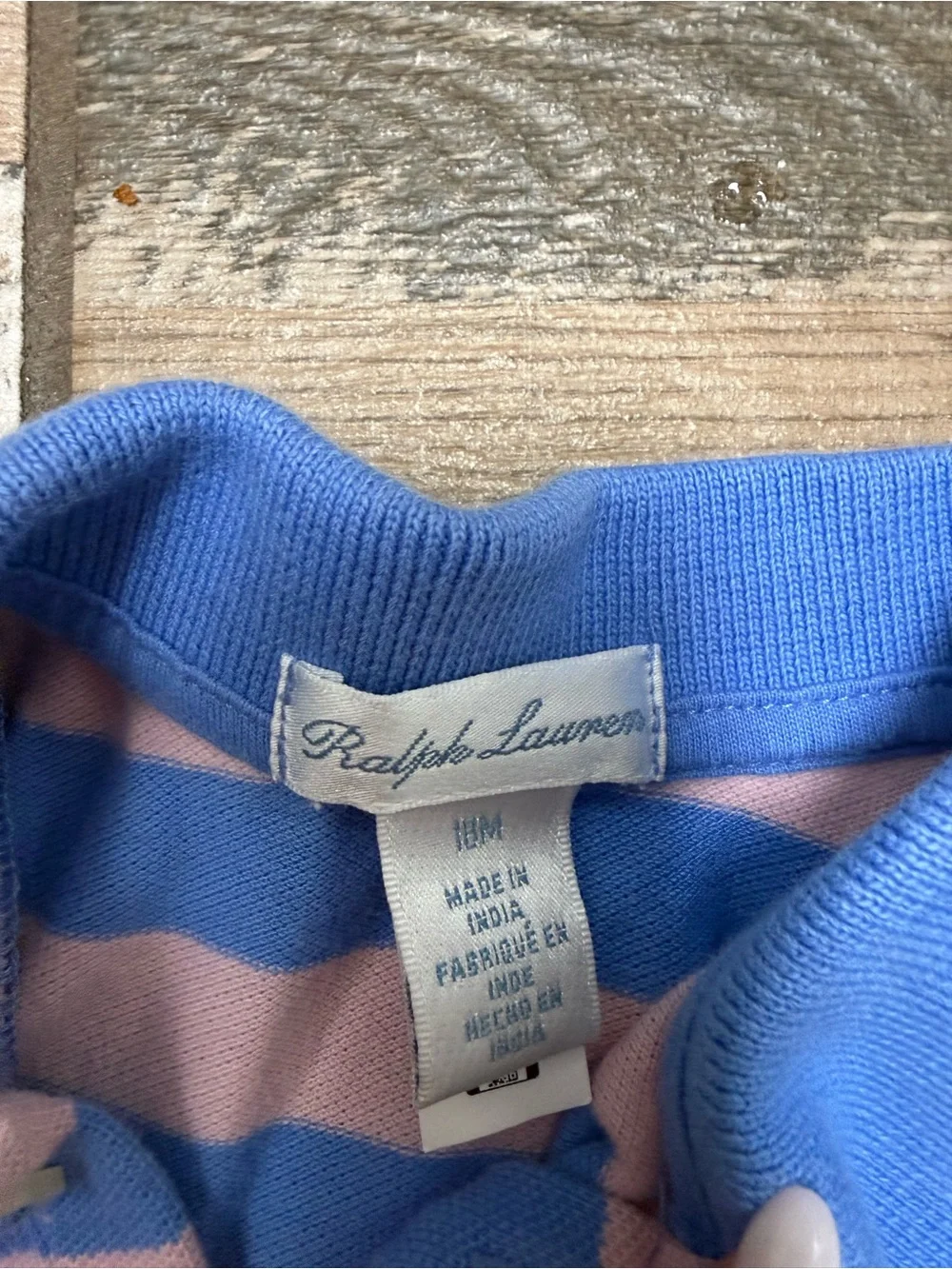 Ralph Lauren Pink and Blue Striped Polo Ruffle Hem Dress